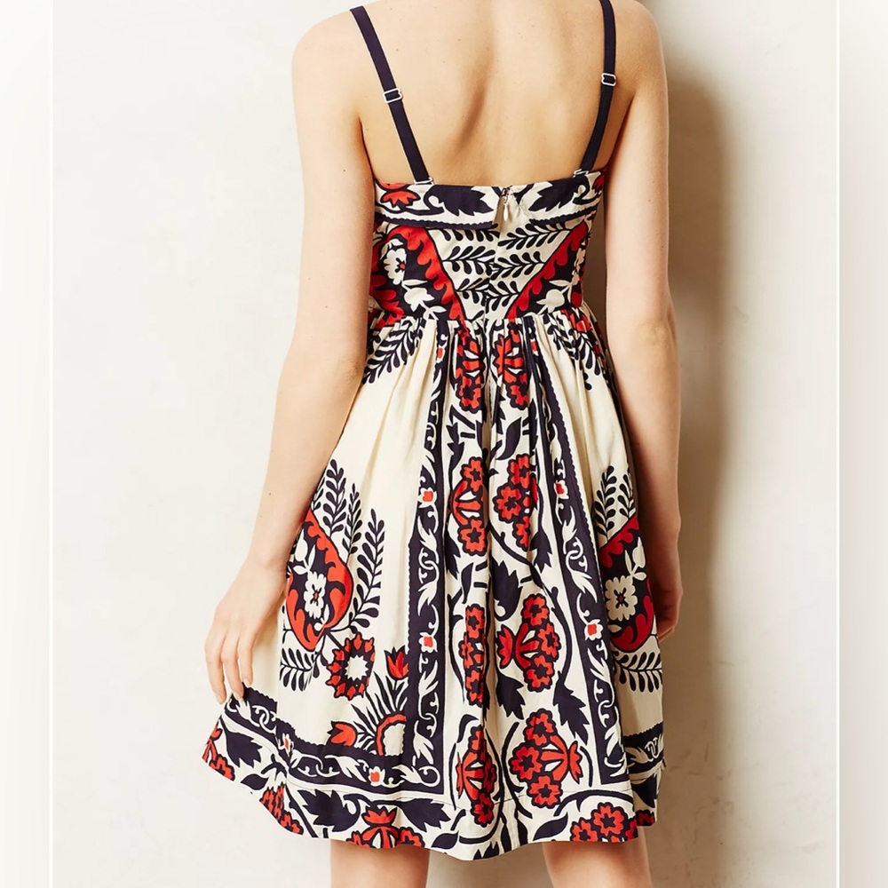 SOLD 🌟HOST PICK🌟Yoana Baraschi Sweetwater Beaded Collar Cotton Dress size 0 - Picture 3 of 9